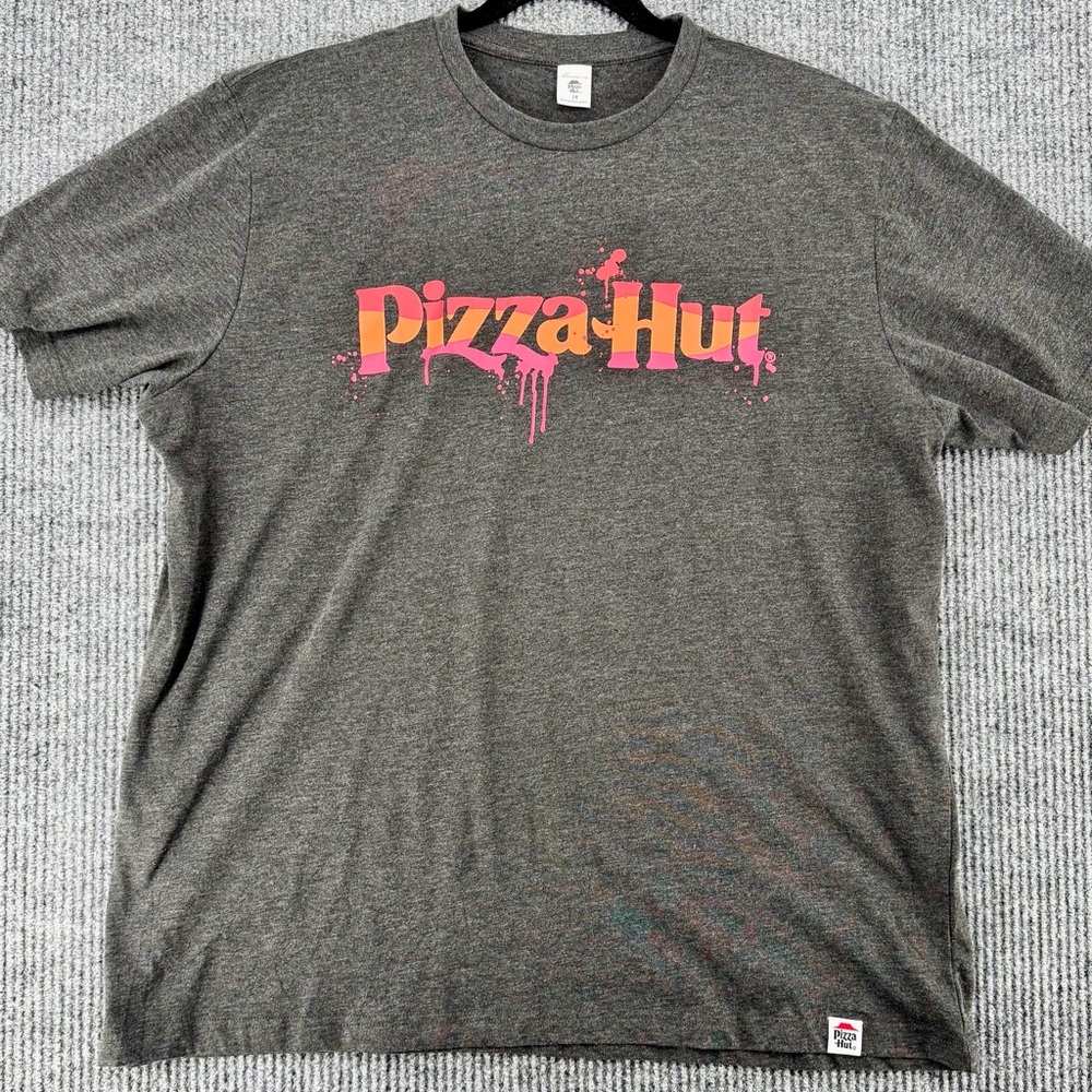 NWOT Pizza Hut Gray Drip Logo Graphic T Shirt 2X Mens Unworn